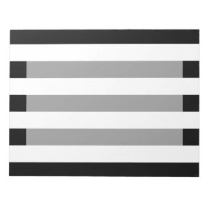 Bloc De Notas Bandas Horizontal Negra Y Blanca