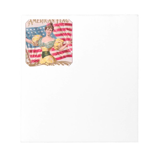 Bloc De Notas Bandera Americana Dama Libertad Independencia (Frente)