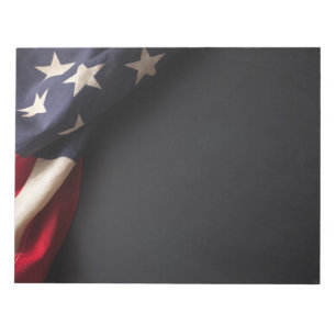 Bloc De Notas Bandera americana del vintage en la pizarra