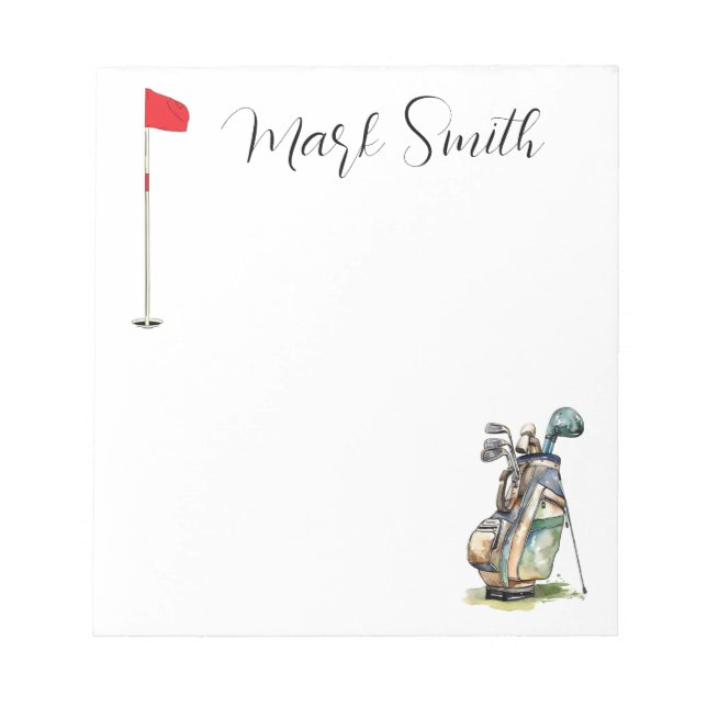 Bloc De Notas Bandera de golf y bolsa para golfistas (Frente)