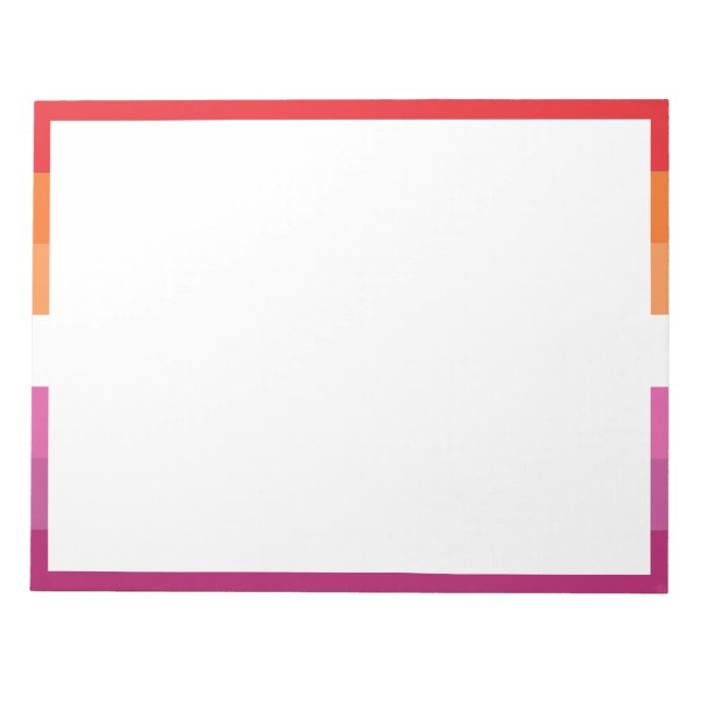 Bloc De Notas Bandera de Orgullo Lesbiano (Frente)