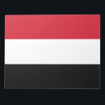 Bloc De Notas Bandera de Yemen<br><div class="desc">Este diseño presenta la bandera nacional de Yemen (oficialmente conocida como República de Yemen), que es un país en el extremo sur de la península Arábiga en Asia Occidental. Yemen está rodeado por Arabia Saudita al norte, el Mar Rojo al oeste, el Golfo de Adén y el Canal Guardafui al...</div>