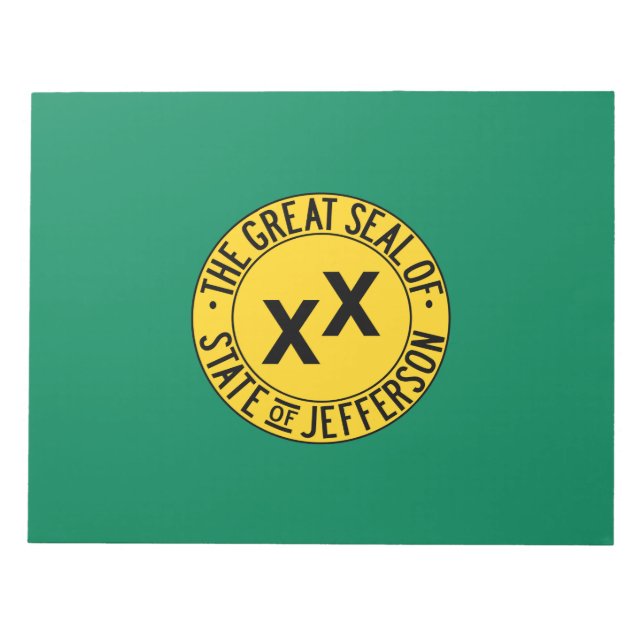 Bloc De Notas Bandera del Estado de Jefferson propuesto en Estad (Frente)