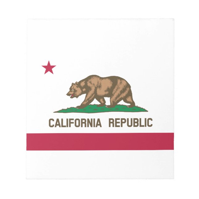 Bloc De Notas Bandera del estado de la República de California (Frente)