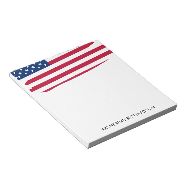 Bloc De Notas Bandera estadounidense personalizada Patriótica de (Lado Derecho)