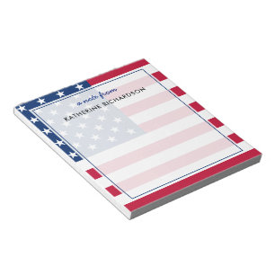 Bloc De Notas Bandera estadounidense personalizada Patriótica de