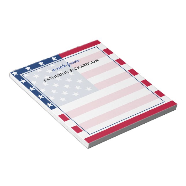 Bloc De Notas Bandera estadounidense personalizada Patriótica de (Lado Derecho)