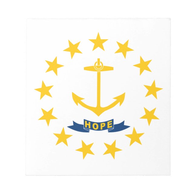 Bloc De Notas Bandera estatal de la isla de Rhode (Frente)