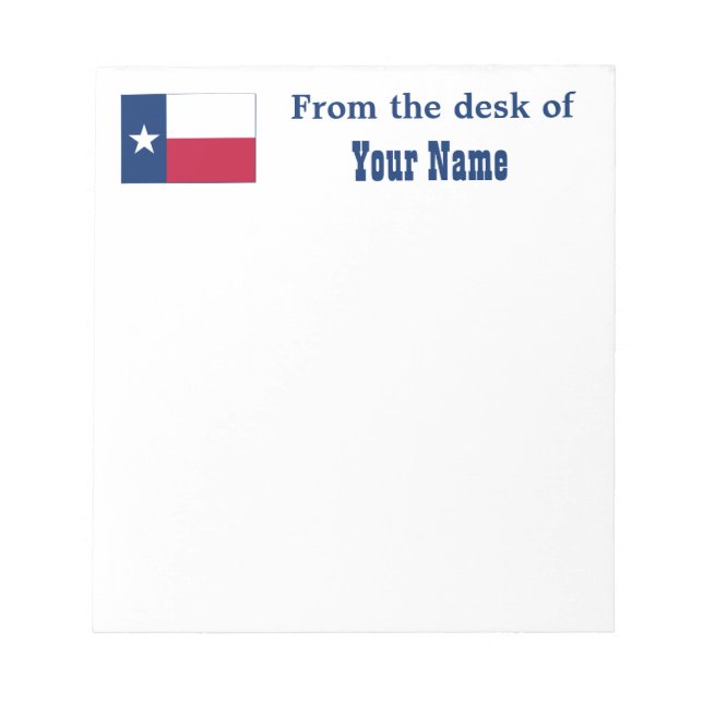 Bloc De Notas Bandera Estatal de Texas (Frente)