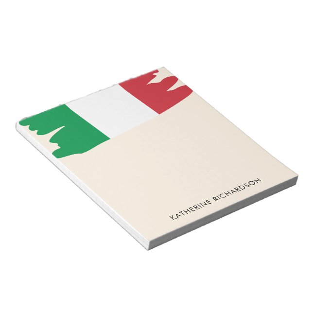 Bloc De Notas Bandera italiana personalizada (Lado Derecho)