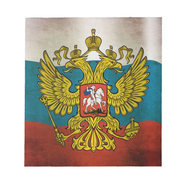 Bloc De Notas Bandera ondeando de Rusia (Frente)