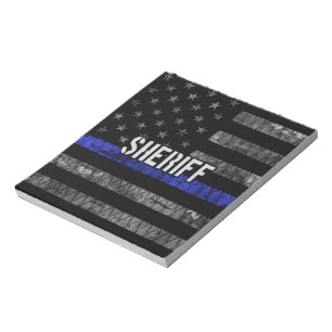Bloc De Notas Bandera policial del sheriff angustiada