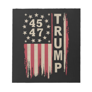 Bloc De Notas Bandera Trump 45 47 Vintage Retro América EEUU