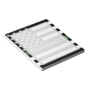 Bloc De Notas Bandera verde delgada Veterano Militar