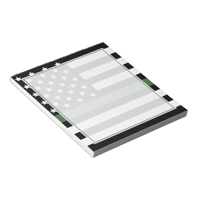 Bloc De Notas Bandera verde delgada Veterano Militar (Lado Derecho)