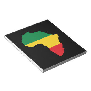 Bloc De Notas Bandera verde, dorada y roja de África