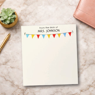 Bloc De Notas Banderas Coloridas de Bunting para Profesor o Entr