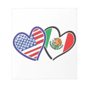 Bloc De Notas Banderas del Corazón de Estados Unidos México