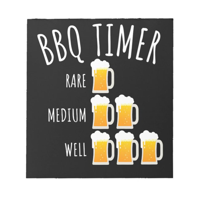 Bloc De Notas Barbacoa | BBQ Timer Beer Beer Funny Grill (Frente)