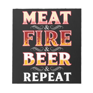 Bloc De Notas Barbacoa Repetición de cerveza de carne de humid
