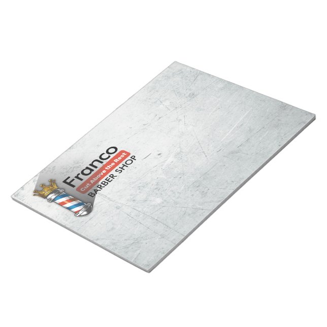 Bloc De Notas Barber Hair Shop King Crown Barber Pole Hair Salon (Lado Derecho)