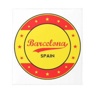 Bloc De Notas Barcelona, España, círculo con colores de bandera