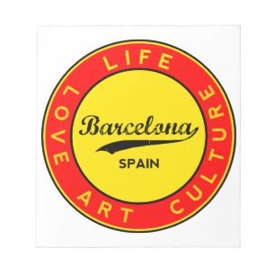 Bloc De Notas Barcelona, España, círculo rojo, arte