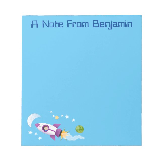 Bloc De Notas Barco de cohetes en ilustracion de personalizado e (Frente)