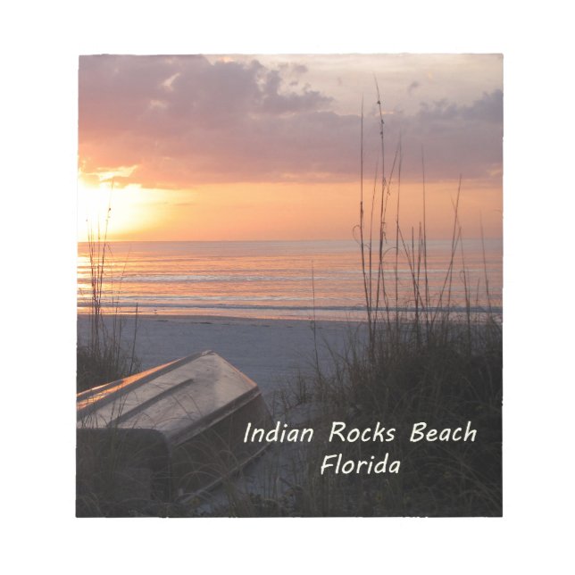 Bloc De Notas Barco de playa indio Rocks Beach Florida Sunset Be (Frente)