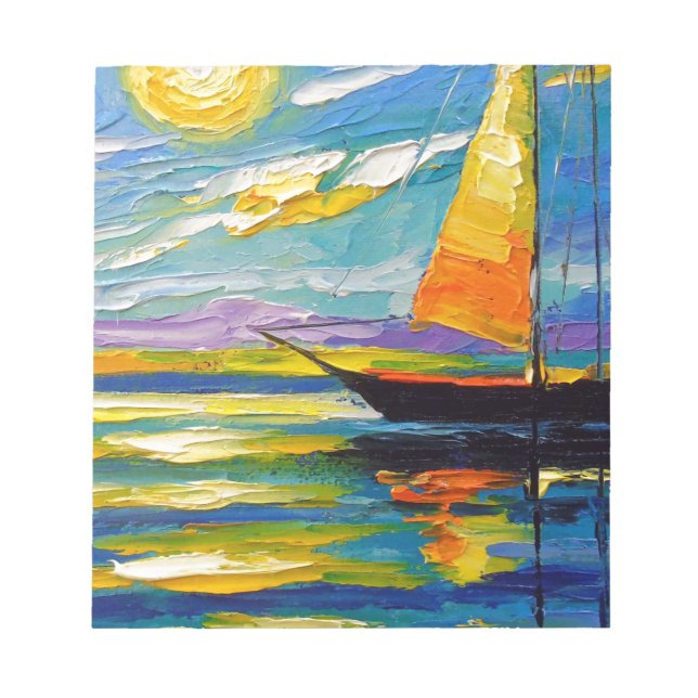 Bloc De Notas Barco de vela al atardecer (Frente)