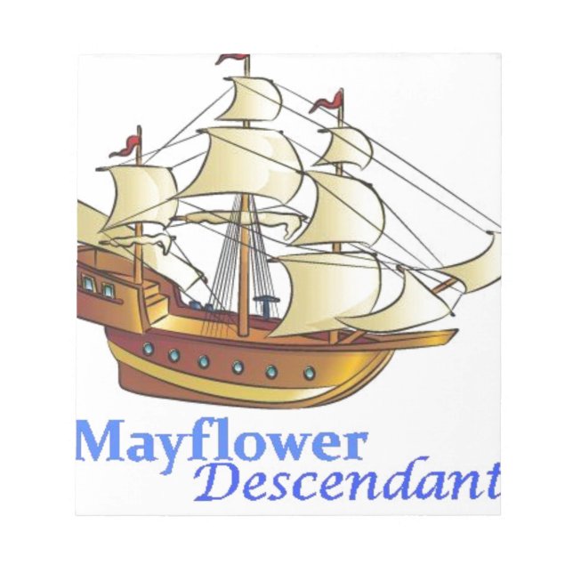 Bloc De Notas Barco de vela de Descendencia Mayflower (Frente)