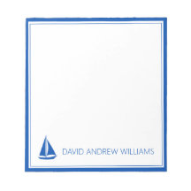 Barco de Vela Personalizado Azul Marino y Blanco