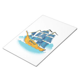 Bloc De Notas Barco pirata de dibujos animados lindo