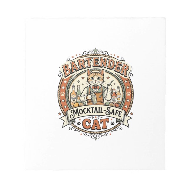 Bloc De Notas Bartender Mocktail-Safe Cat Bartender Mocktail-Saf (Frente)