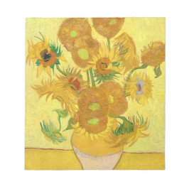 Bloc De Notas Base con quince girasoles de Vincent Van Gogh