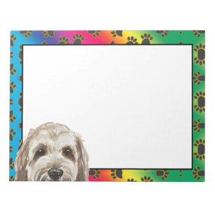 Bloc De Notas Basset Griffon Vendeen colorido patrón de pezuña d