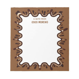 Bloc De Notas Batido de chocolate marrón Salpicadura Nombre pers
