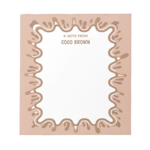 Bloc De Notas Batido de chocolate marrón Salpicadura Personaliza