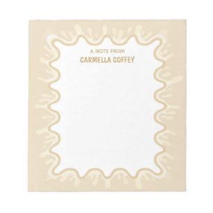 Bloc De Notas Batido de Leche Caramelo Beige Salpicadura Nombre