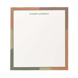 Bloc De Notas Bauhaus Terracota Verde Abstracto Personalizado