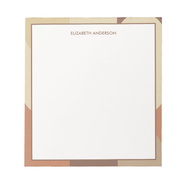 Bloc De Notas Bauhaus Terracotta Beige Abstract Personalized (Frente)