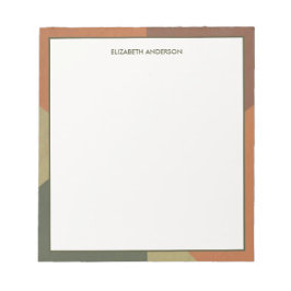 Bloc De Notas Bauhaus Terracotta Green Abstract Personalized