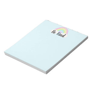 Bloc De Notas Be Kind Pastel Watercolor Arcoiris