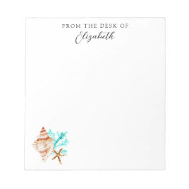Bloc De Notas Beach Coastal Seashells Tropical From the Desk Of