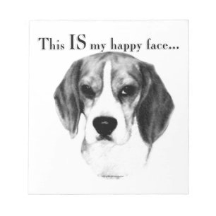 Bloc De Notas Beagle Happy Face; Happy Beagle; Grumpy Beagle