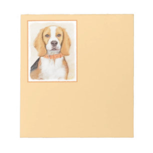 Bloc De Notas Beagle Hound Dog Pintura original de animales