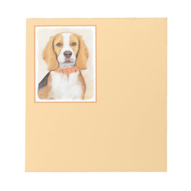 Bloc De Notas Beagle Hound Dog Pintura original de animales (Frente)