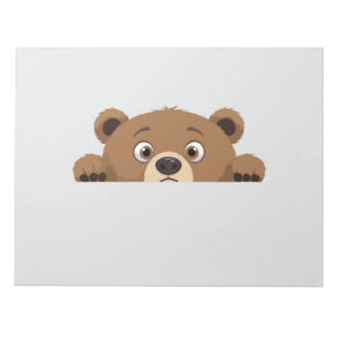 Bloc De Notas Bear Peeking Cute Adorable Gracioso Personalizado