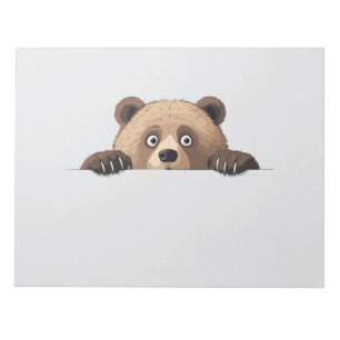 Bloc De Notas Bear Peeking Cute Adorable Gracioso Personalizado