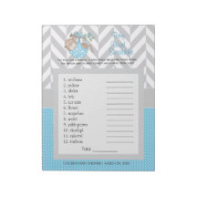 Bebé azul y mono gris en Baby Shower
